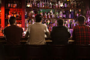 Men sitting in a bar