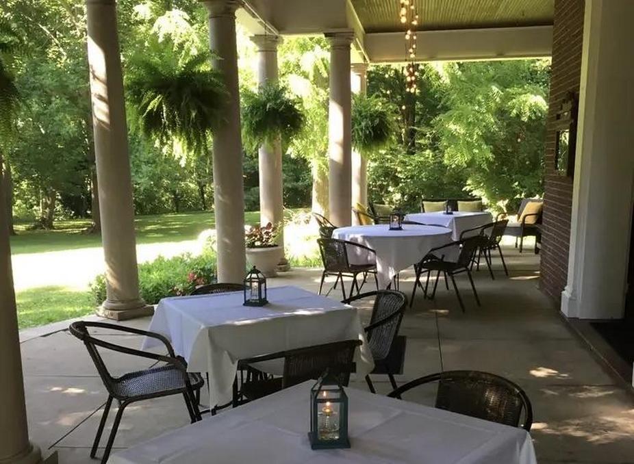 Restaurant terrace with tables