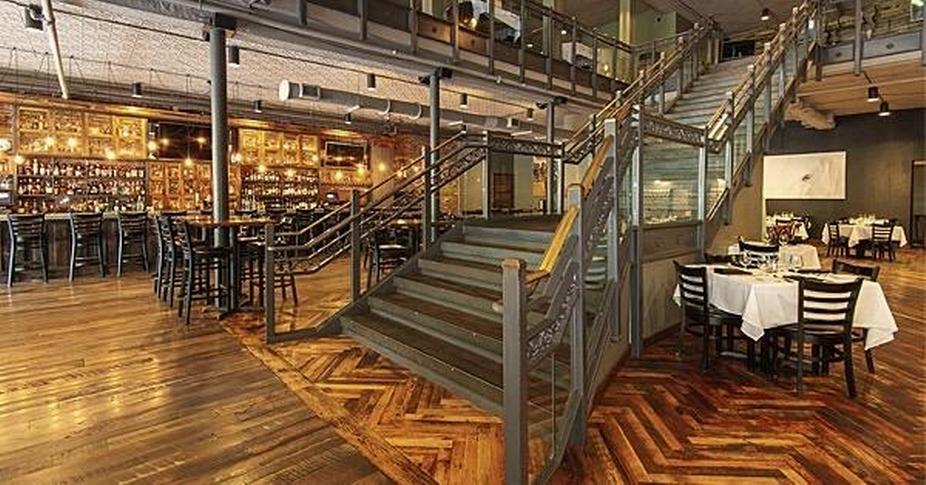 Restaurant with stairs to the second floor